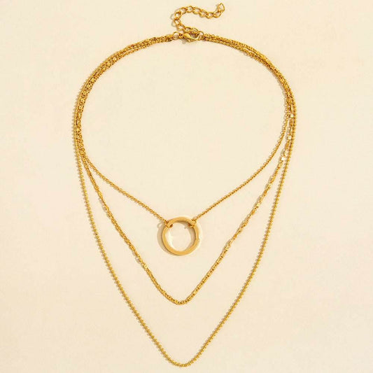Circle Necklace Clavicle Chain Necklace Women - Mubimart