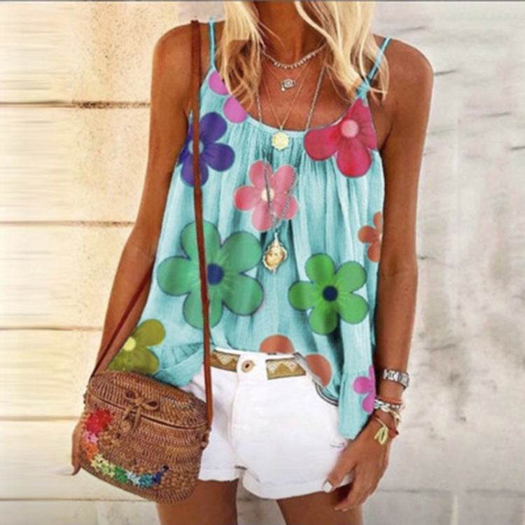 Printed loose camisole - Mubimart