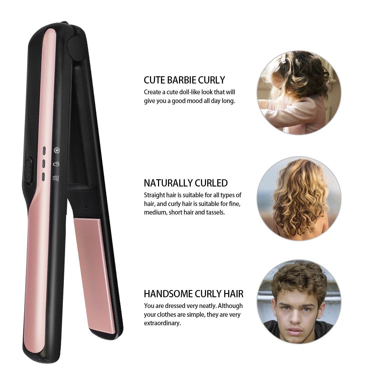 USB wireless charging hair straightener - Mubimart