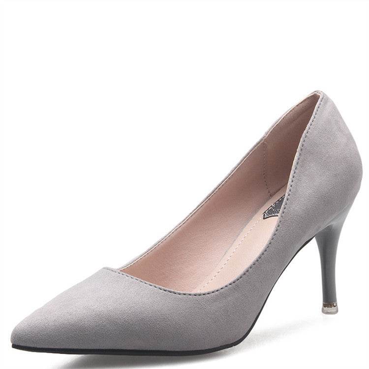 New Style Of Work In Spring, Summer, Fashion Suede, High Heels And Sexy2021 Shallow Single Shoes - Mubimart