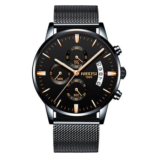 Men Watch Chronograph Sport Mens Watches Top Brand Luxury Waterproof Full Steel Quartz Gold Clock Men Relogio Masculino - Mubimart