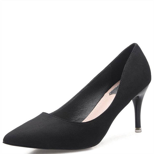 New Style Of Work In Spring, Summer, Fashion Suede, High Heels And Sexy2021 Shallow Single Shoes - Mubimart