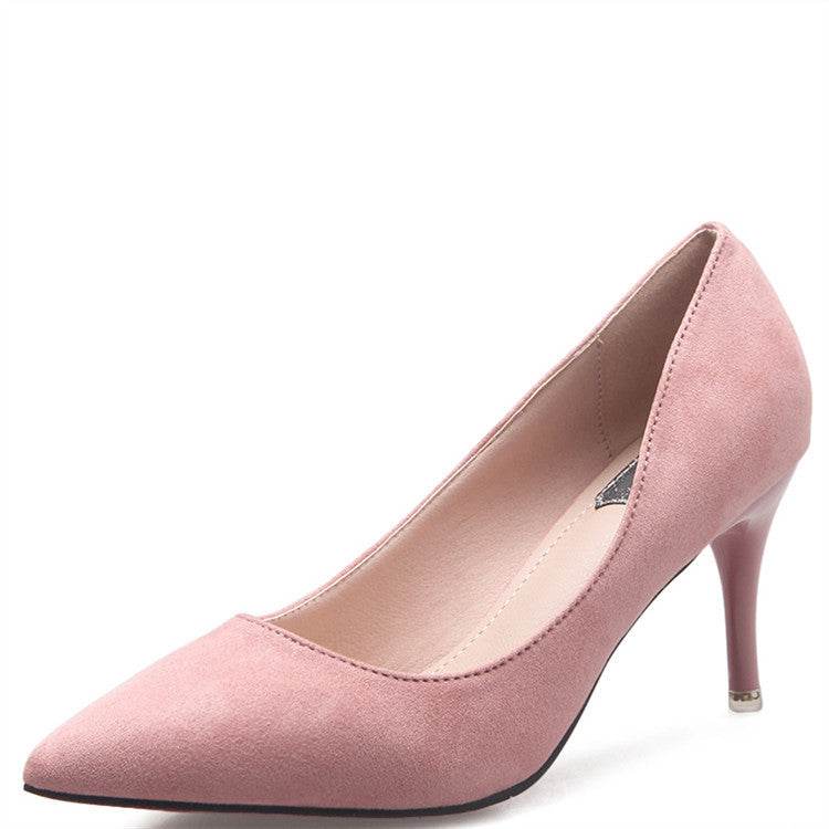 New Style Of Work In Spring, Summer, Fashion Suede, High Heels And Sexy2021 Shallow Single Shoes - Mubimart