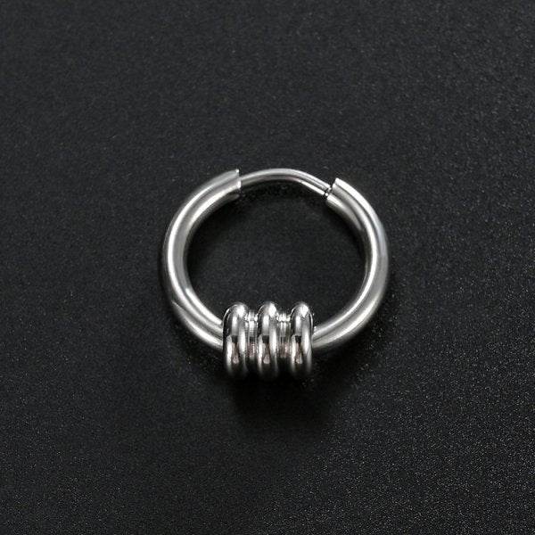 Stainless Steel Creative Hoop Earrings Women Triangular Earrings Fashion Jewelry Huggie Men Punk Hiphop - Mubimart