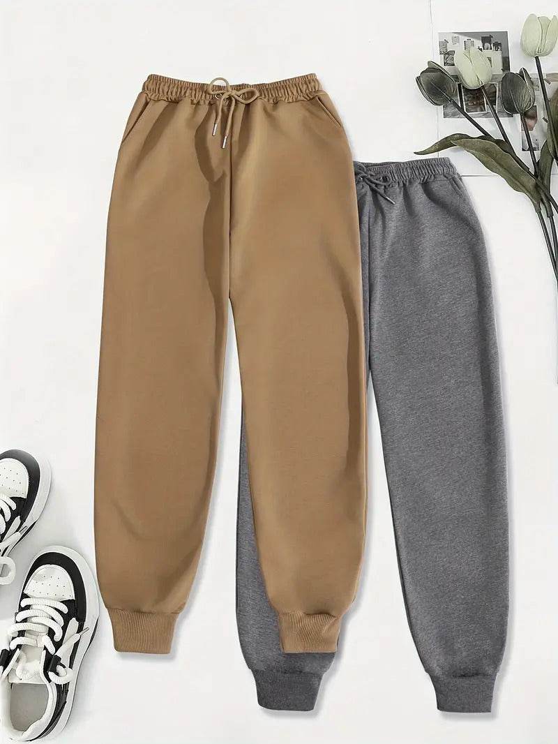 Popular Women's Casual Jogger Pants Straight-leg Pants Slant Pants - Mubimart
