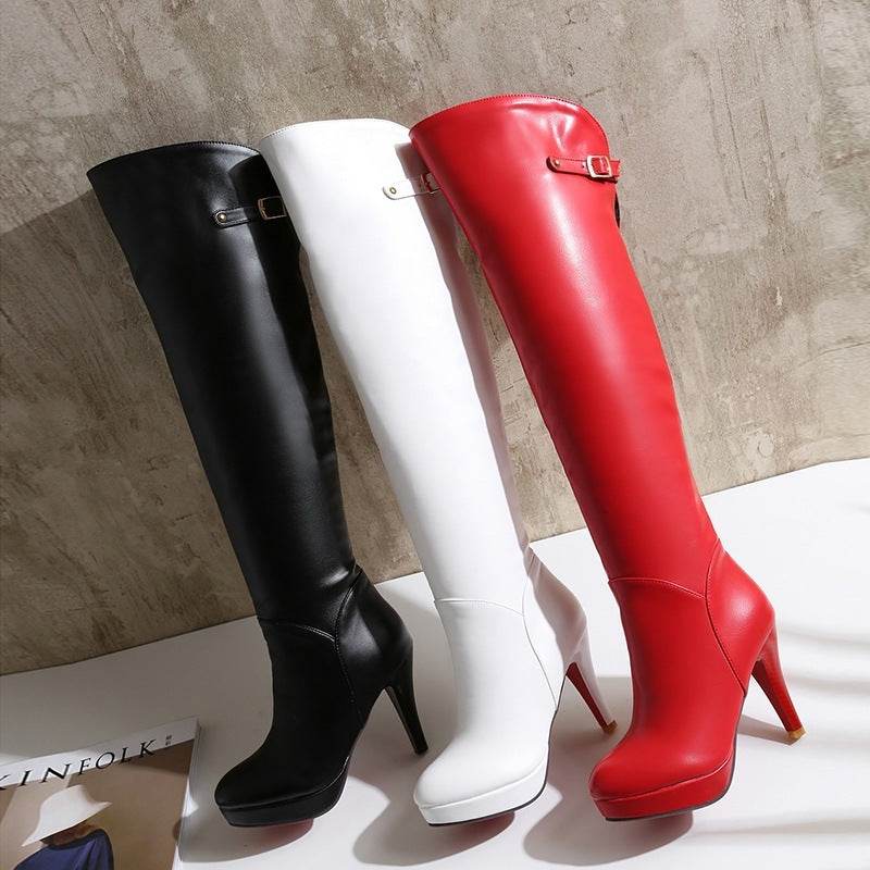 Over The Knee Boots Women's High Heel - Mubimart