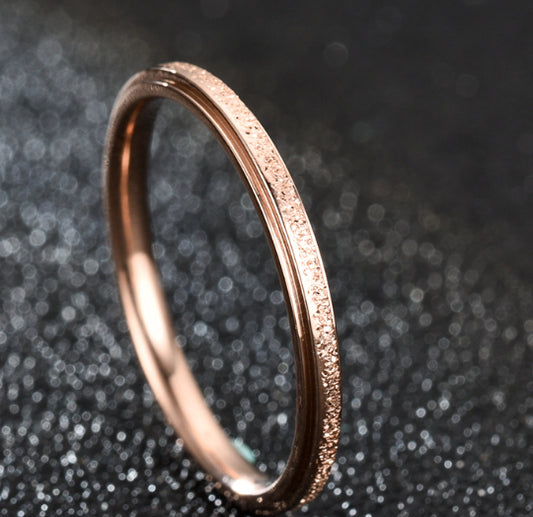 Romantic Simple Frosted Couple Couple Rings