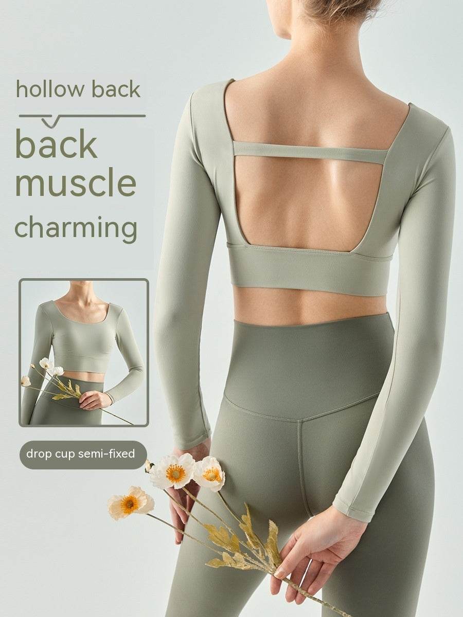 Outer Wear Chest Pad Workout Top - Mubimart