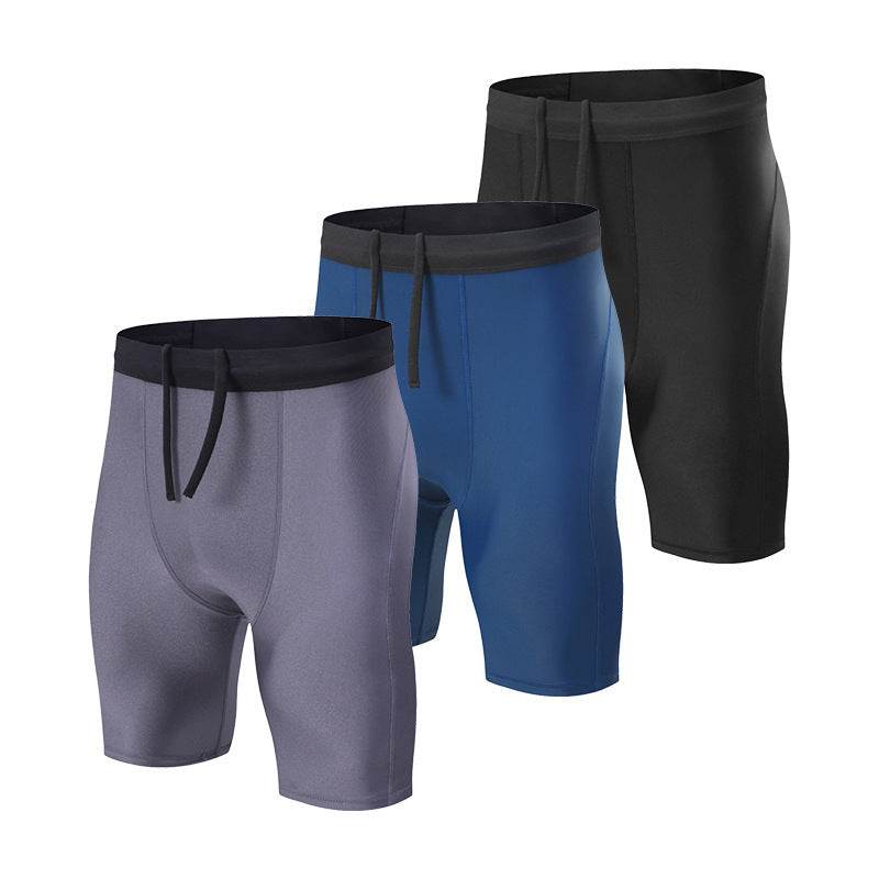 Sports Workout Elastic Men's High Waist Hip Lift Shorts - Mubimart