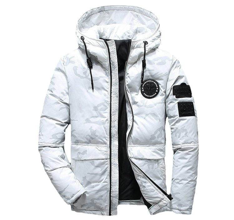 Camouflage Men's Winter Jacket Coat Hooded Casual Slim Down Parka Autumn Camo Windproof Warm Mens Overcoat - Mubimart
