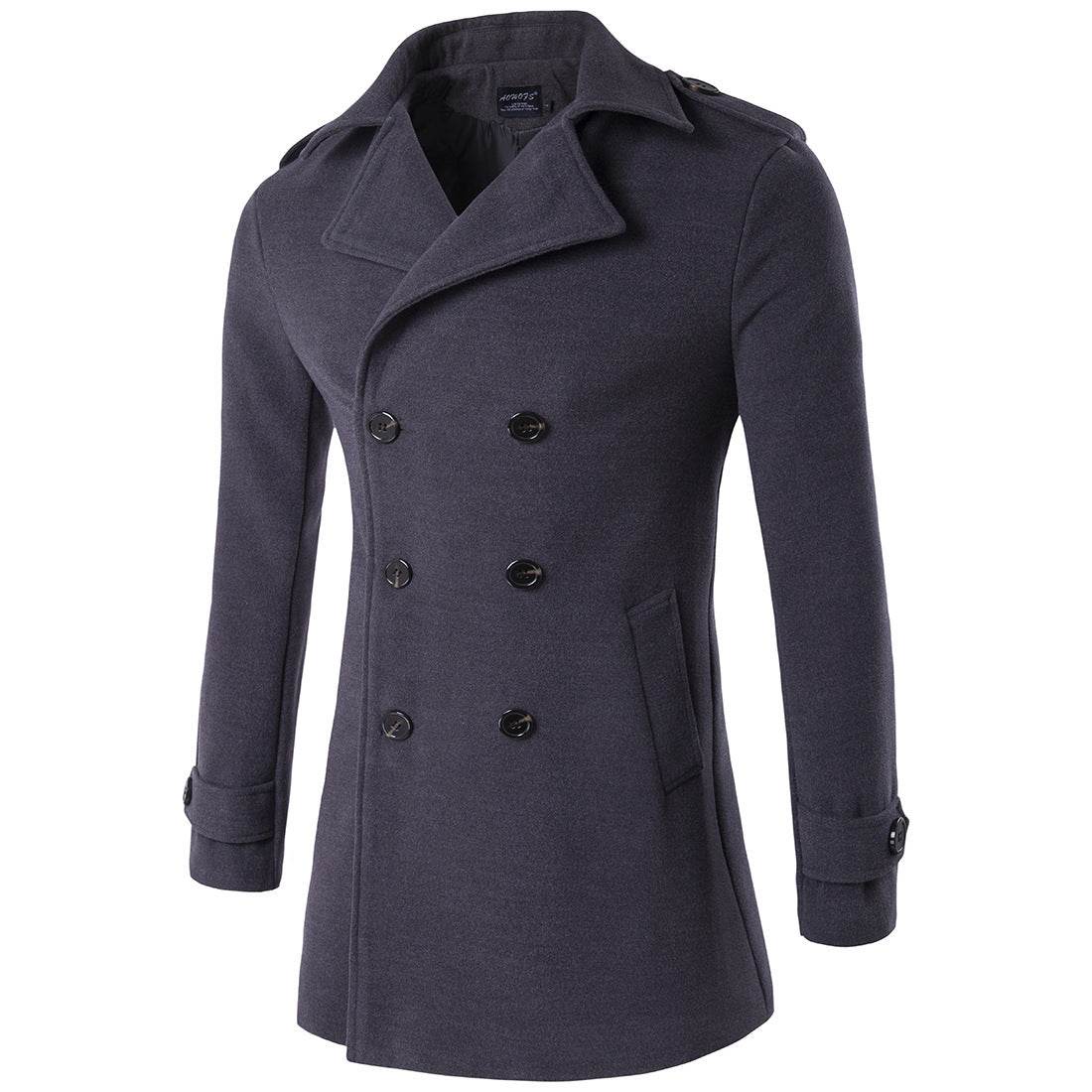 Double-breasted coat trench coat - Mubimart