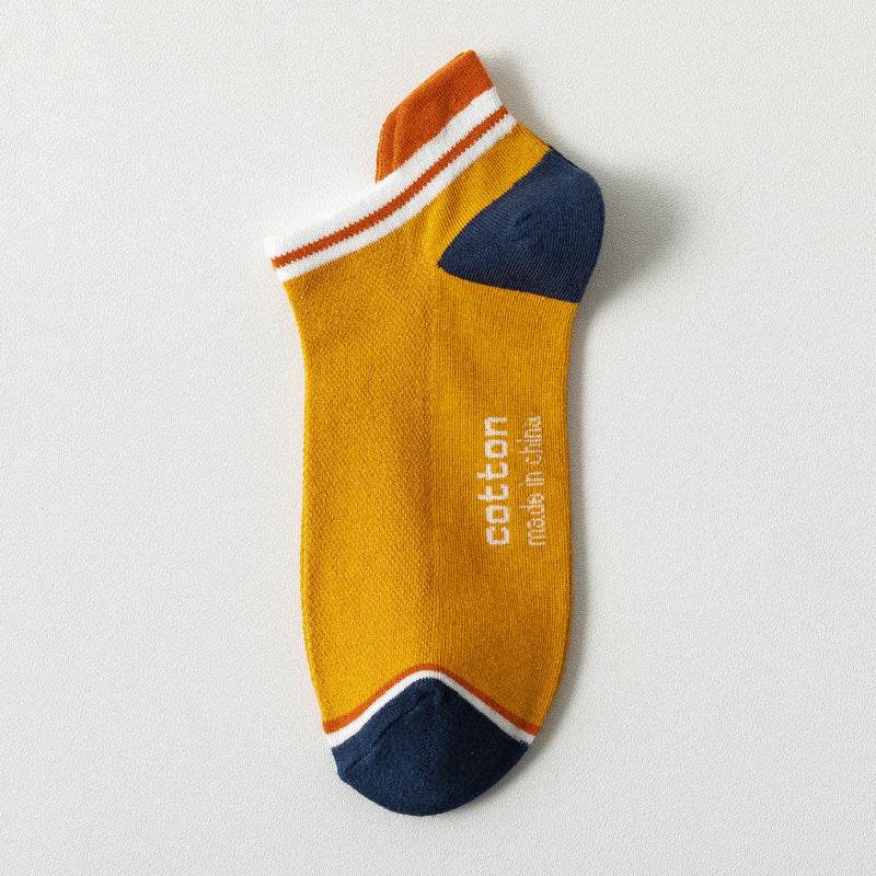 Socks Male Socks Sweat-absorbent Breathable Short Pure Cotton Socks Spring And Summer Thin Low-top Sports Mesh Men's Boat Socks - Mubimart