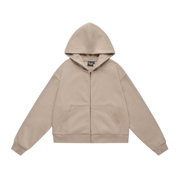 Solid Color BASIC 350g Terry Zipper Hoodie Sweater