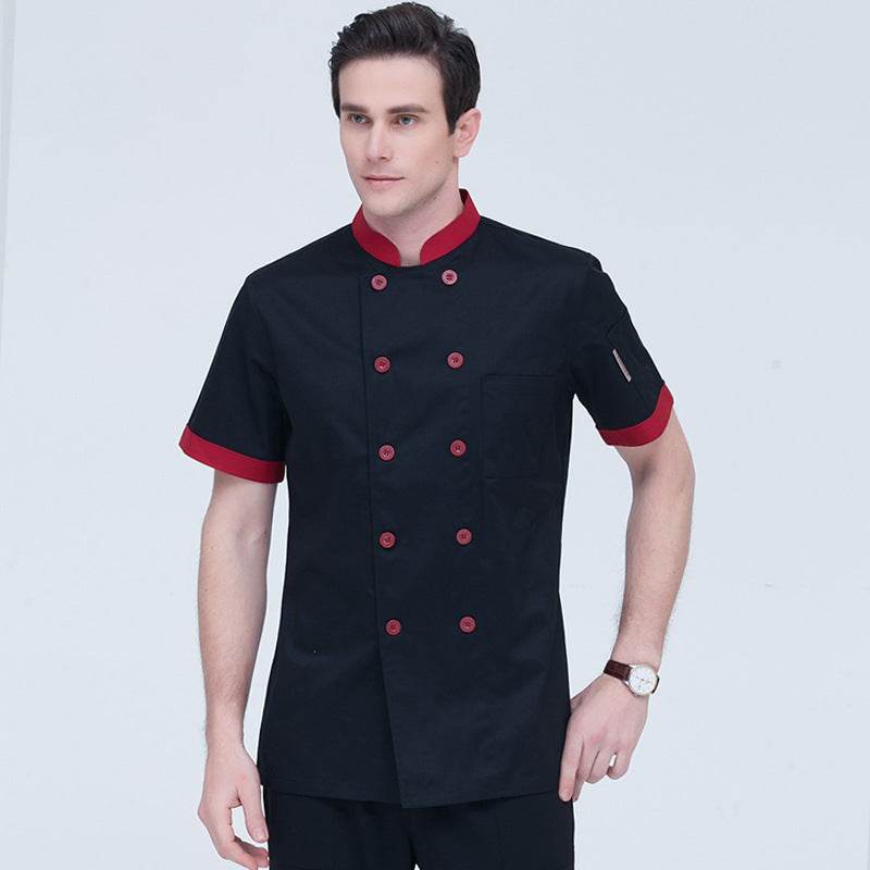 Pure White Double Breasted Chef's Work Clothes Long Sleeved Clothes - Mubimart