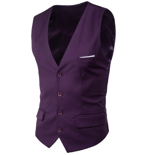 Men's Slim Suit Vest Large Size Sleeveless Vest