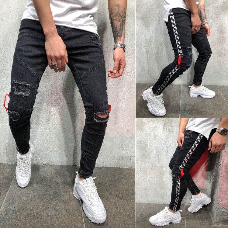 Shredded feet jeans - Mubimart
