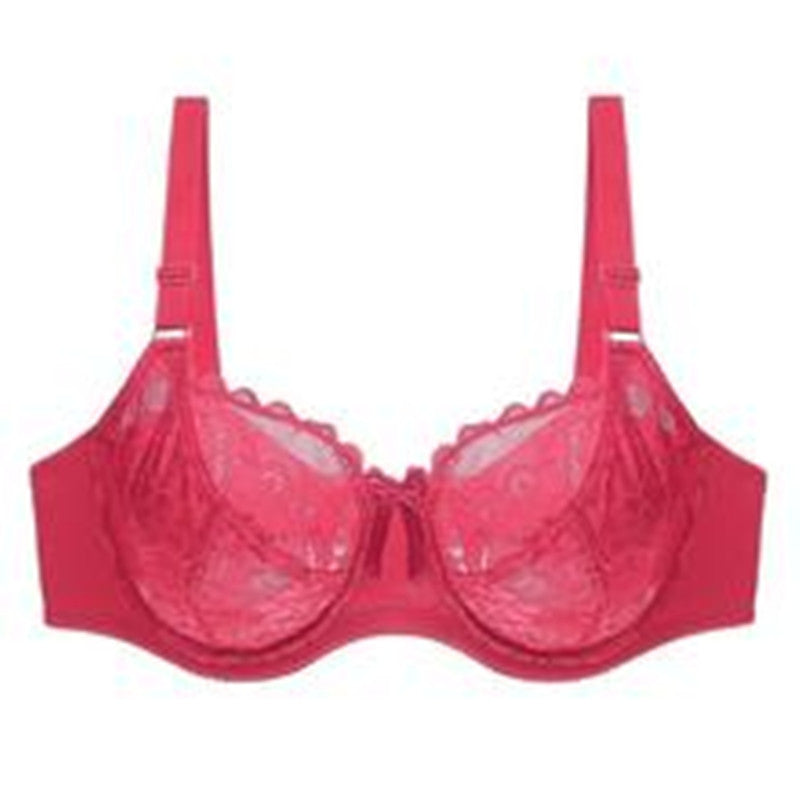 Pure color bra lace women's plus size bra underwear - Mubimart -  