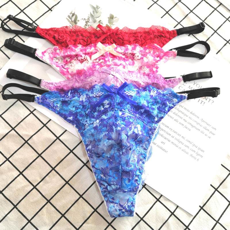 Thong embroidered lace on waist - Mubimart