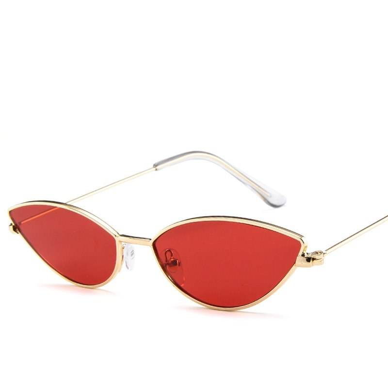 New Cute Sexy Sunglases Retro Cat Eye Sunglasses Women Metal Triangle Vintage Cateye Sun Glasses Female - Mubimart