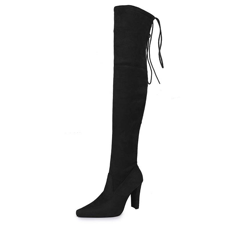 Over the knee plus fleece boots - Mubimart