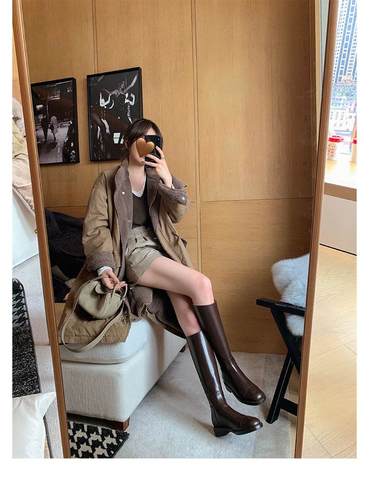 The New Back Zipper Is Thin And Tall But Knee Boots - Mubimart