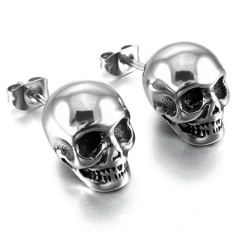 Punk Rock Skull Mens Earrings For Women Small Stud Earings Jewelry Dropshipping Gift - Mubimart