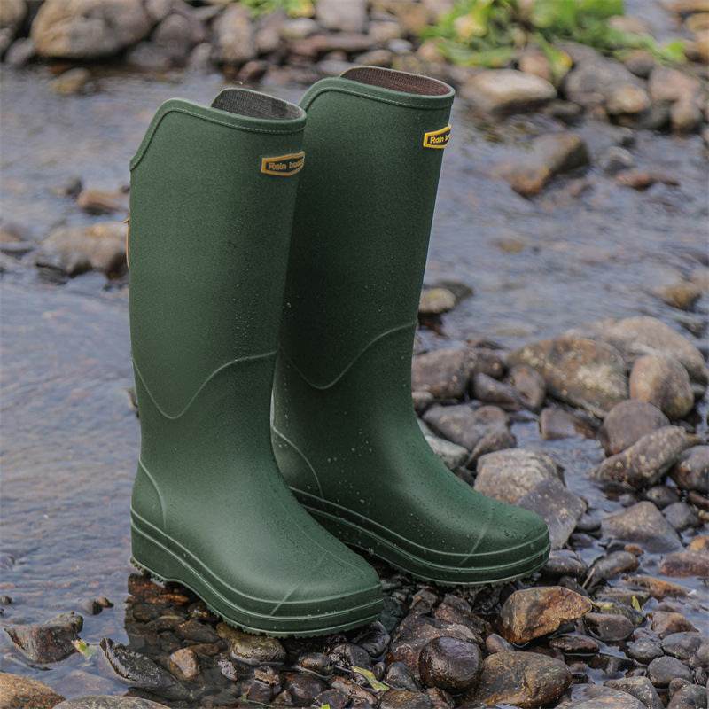 Knee-high Rain Boots Rain Shoes - Mubimart