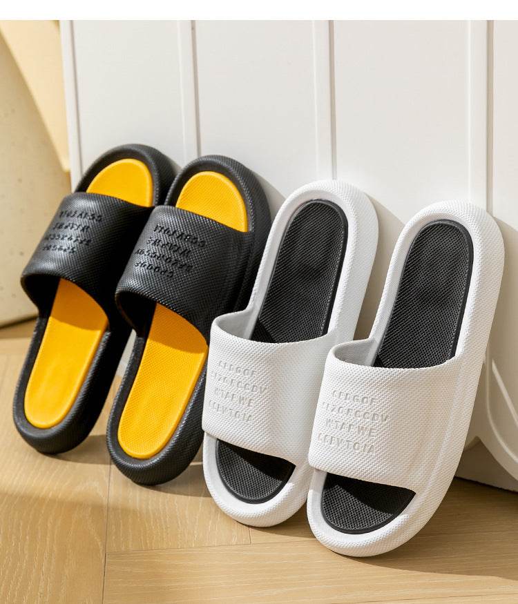 New Letter Home Slippers Summer Fashion Anti-slip Anti-odor House Shoes For Women Indoor Non-slip Floor Bathroom Slipper - Mubimart