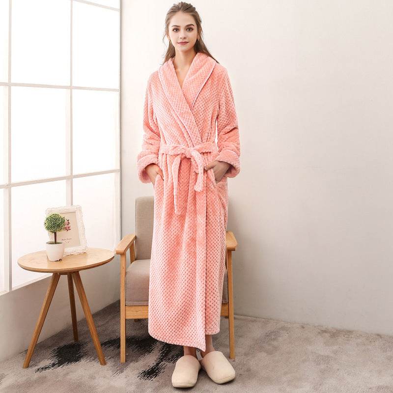 Waist Girdle Babe Cashmere Couple Nightgown Unisex Thickened Plus Size - Mubimart