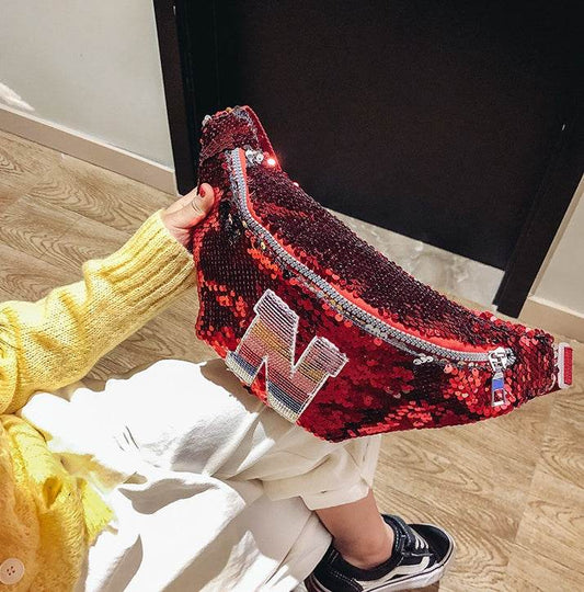 Fanny Pack Korean Children New Trend Sequins Mini Shoulder - Mubimart