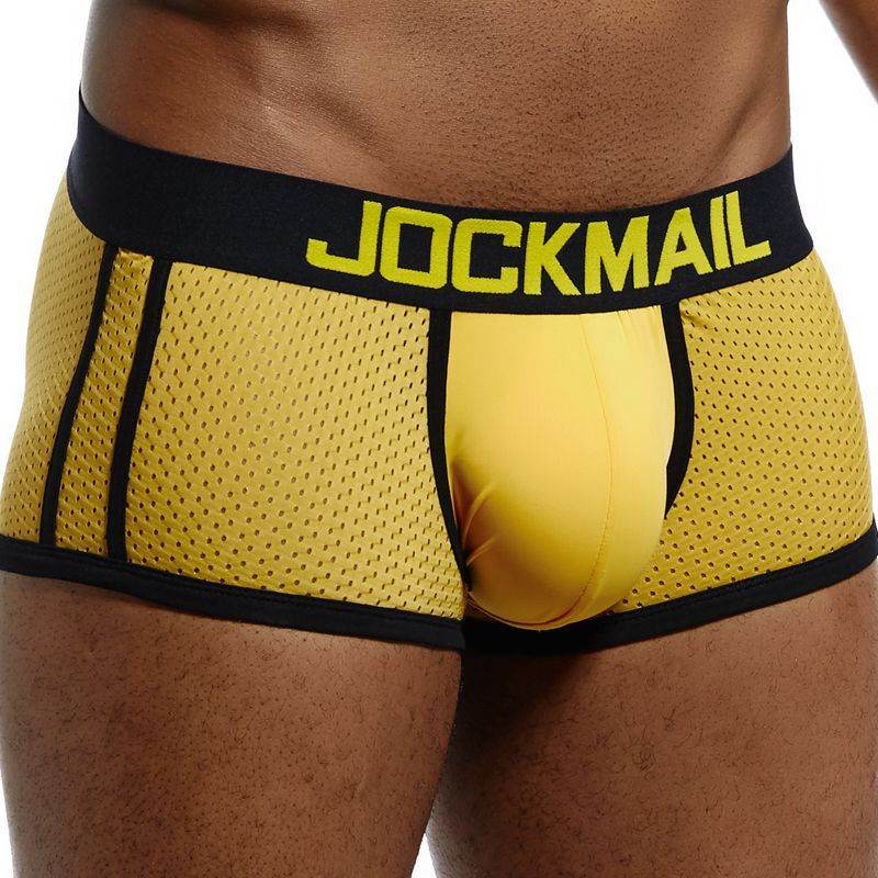 JOCKMAIL Brand Underwear Boxer Men Breathable Mesh Men's Boxers Male Underpants Sexy Gay penis pouch Panties Mens Trunks Pant - Mubimart