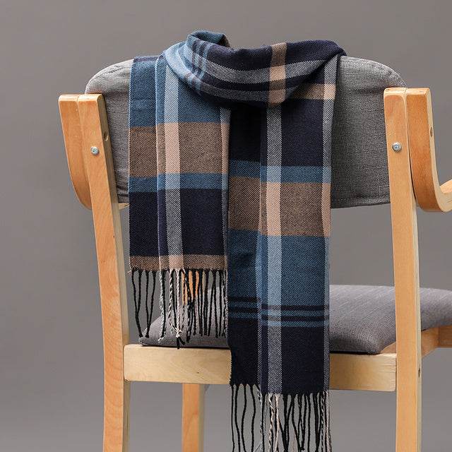 Mens And Girls Neckwear Cashmere Check Childrens Scarf - Mubimart