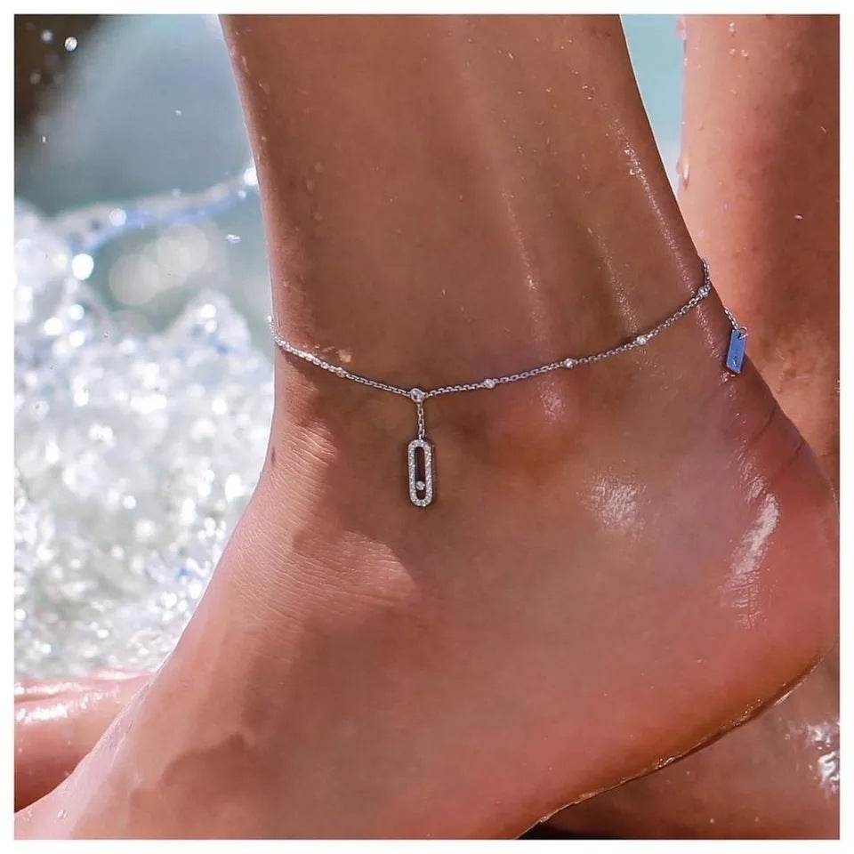 Simple And Versatile Anklets With Micro Zirconia - Mubimart