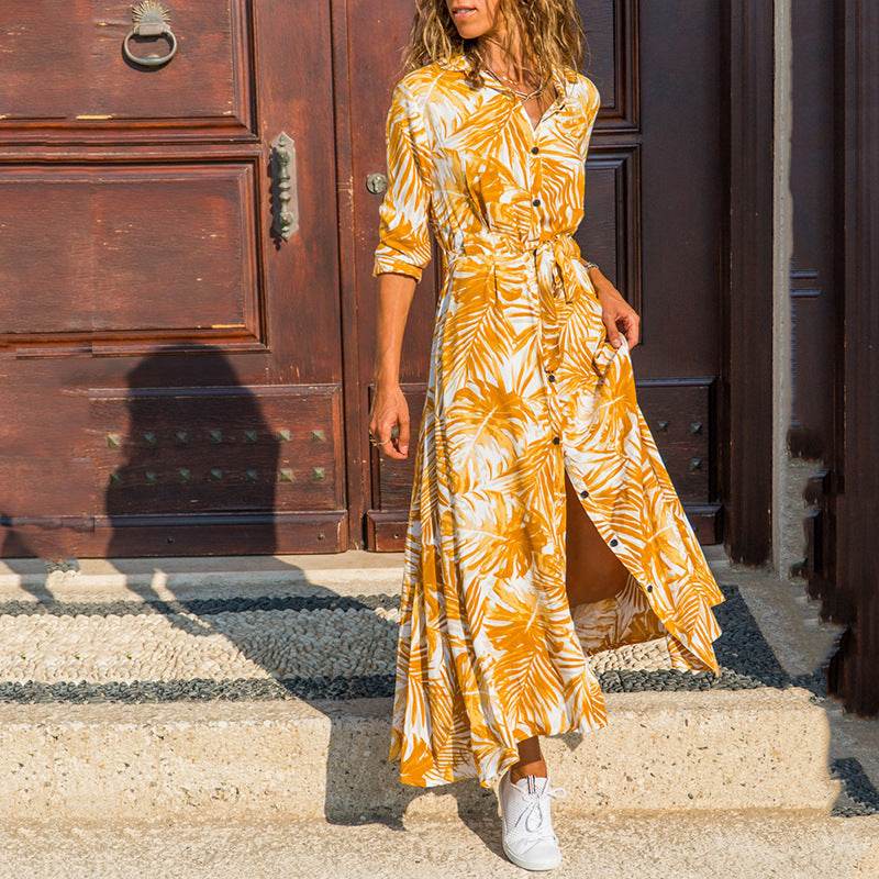 Chiffon shirt dress - Mubimart