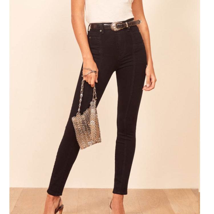 Stitching slimming ladies jeans - Mubimart