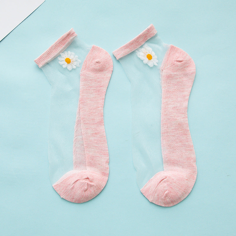 Women's Low-cut Liners Transparent Spun Glass Thin Socks - Mubimart -  