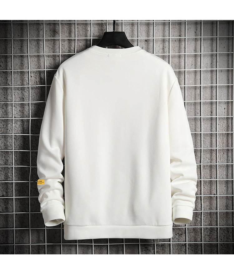 Mens Sweater All-match Bottoming Shirt Long Sleeve Printing - Mubimart