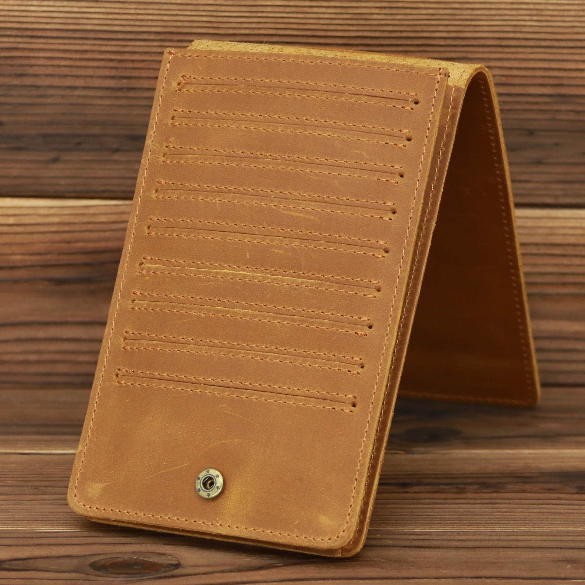 Men's Long Mobile Phone Bag Money Bag Head Layer Cowhide Crazy Ma Card Bag Wallet Card Clip Big Card Clip Thin - Mubimart