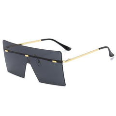 Vintage Oversized Square Rimless Sunglasses Women Luxury