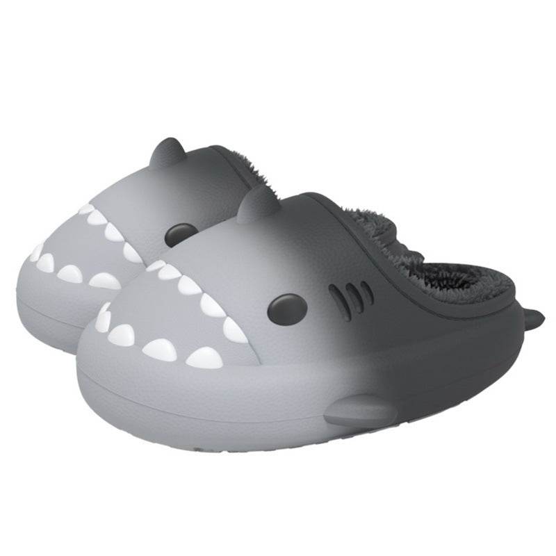 Waterproof Gradient Shark Cotton Slipper - Mubimart