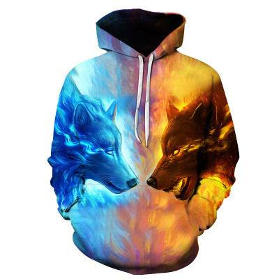 Wolf Printed Hoodies Men 3D Sweatshirt - Mubimart