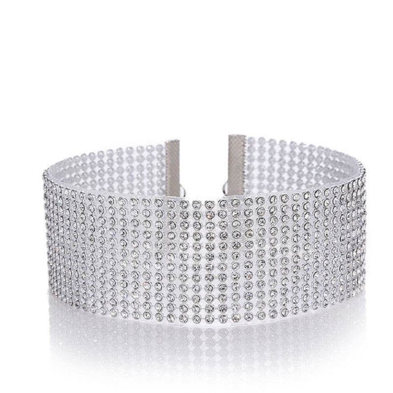 Fashion Women Full Crystal Rhinestone Choker Necklace Wedding Jewelry Chokers Necklaces For Women - Mubimart