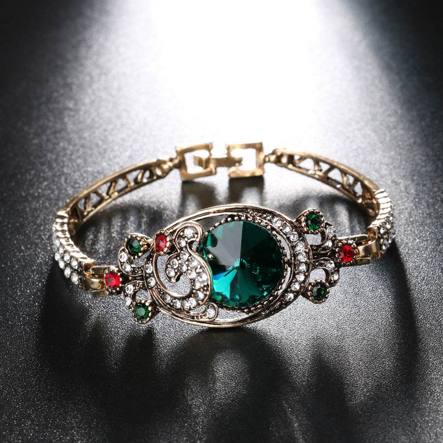 Vintage crystal gemstone exquisite ladies bracelet bracelet - Mubimart