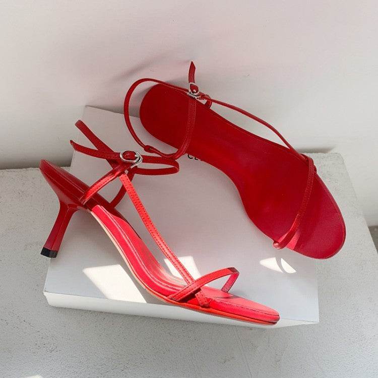 New round peep-toe sandals for women - Mubimart