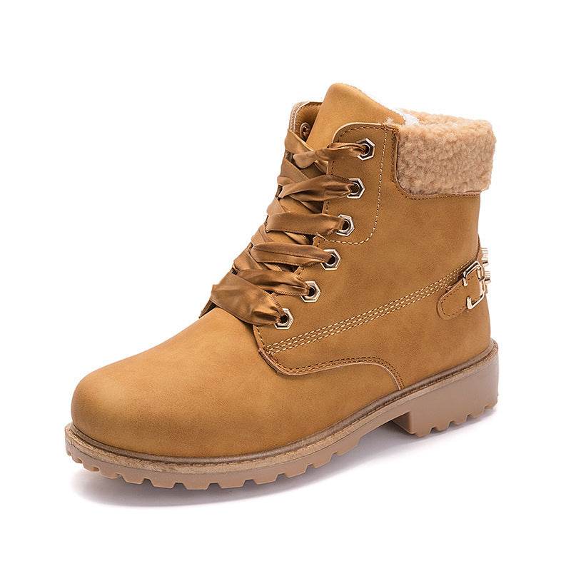 Plus velvet warm short boots rivet women boots - Mubimart