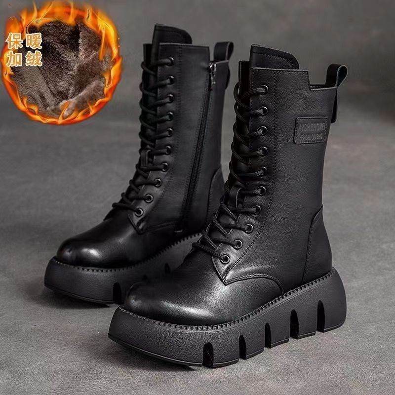 Fleece-lined Thick Cotton Mid-calf Women's Single Boots - Mubimart