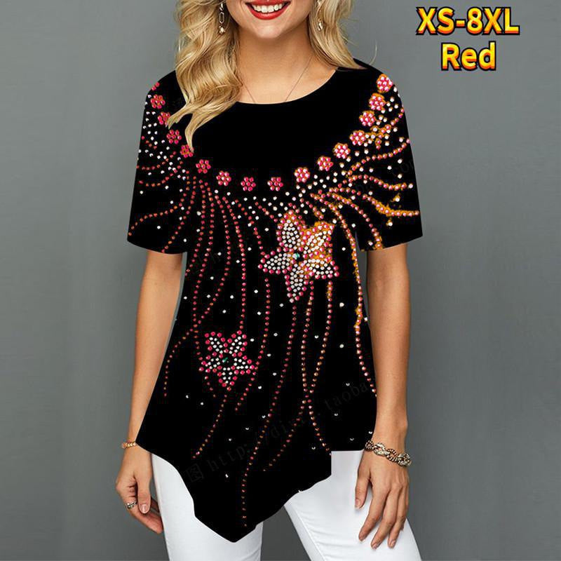 Printed Shirt Loose T-shirt Plus Size Shirt - Mubimart -  