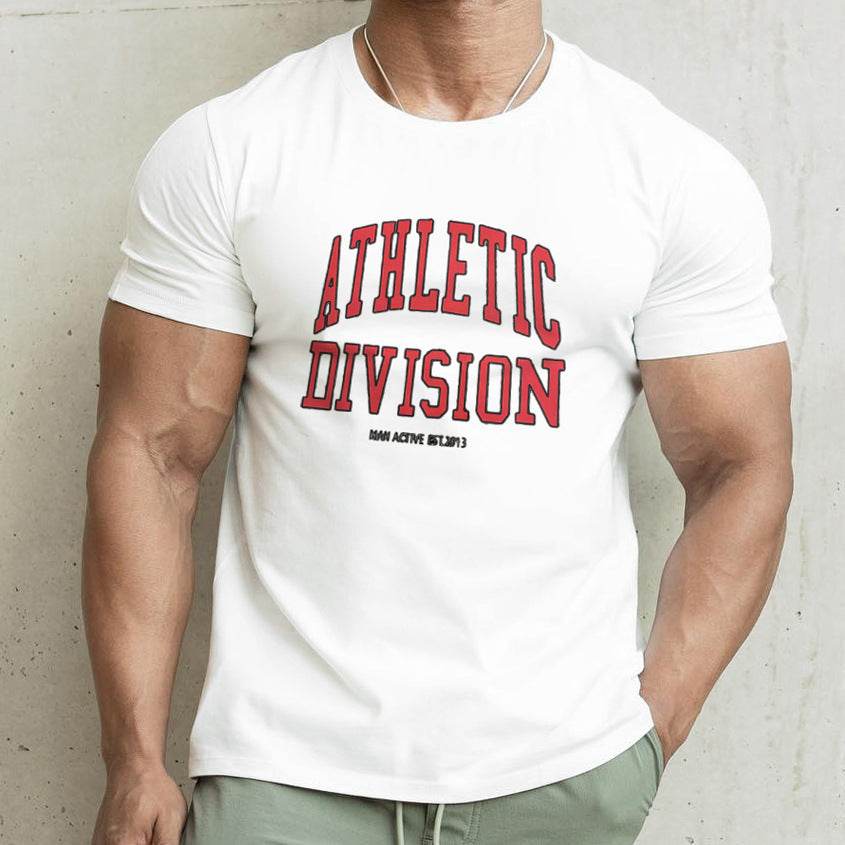 New Trendy Workout Short Sleeve T-shirt Men's ATHLETIC DIVISION - Mubimart