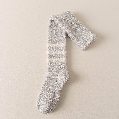 Coral Fleece Socks Men's Knee High Socks Plush Thick Socks - Mubimart