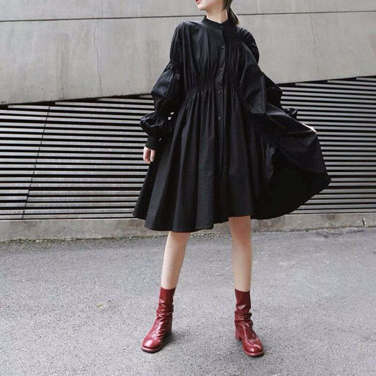 Irregular shirt dress - Mubimart